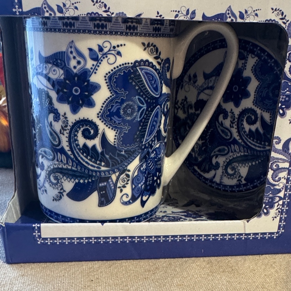 Intricate Blue Floral Mug Set - Picture 5 of 5